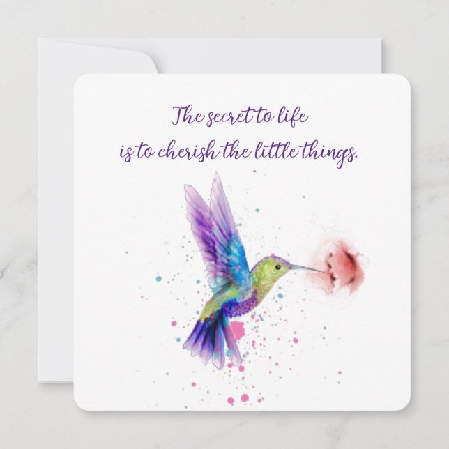 Cartão De Notas Notecard Hummingbird 5x5 (Frente)