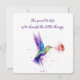 Cartão De Notas Notecard Hummingbird 5x5