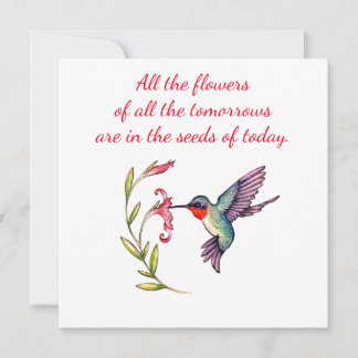 Cartão De Notas Notecard Hummingbird 5x5