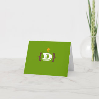 Cartão De Notas Notecard Monograma King "D"