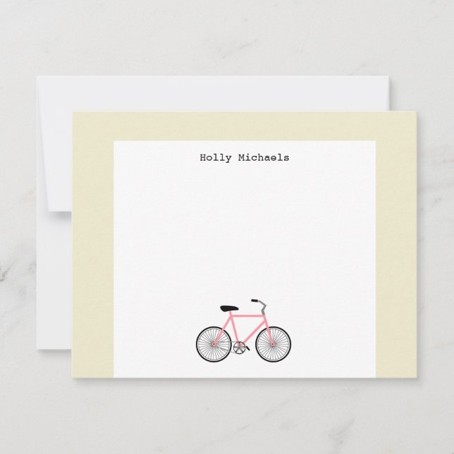 Cartão De Notas Notecard Plano Personalizado Bicicleta (Frente)