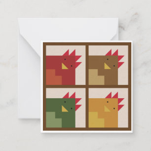 Cartão De Notas Notecards de Quilt de Frango