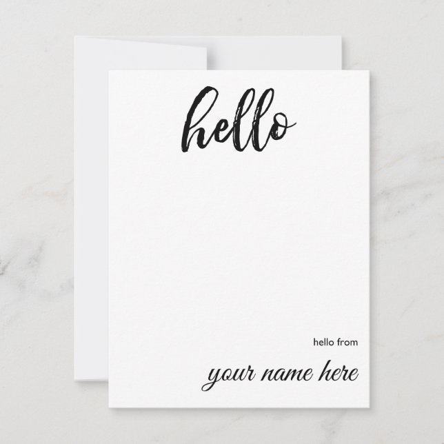 Cartão De Notas Notecards Hello Personalizados (Frente)