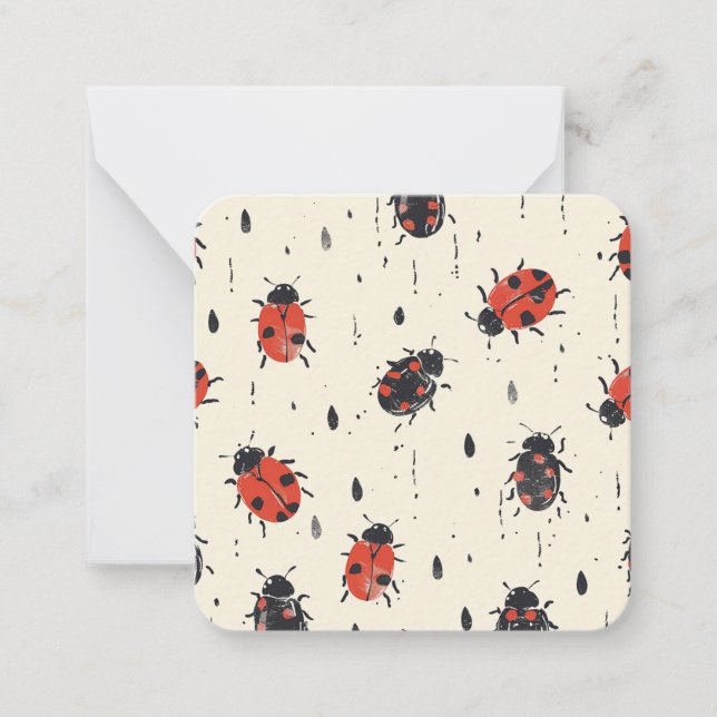 Cartão De Notas Notecards Ladybug charmosos | Inspirado na Naturez (Frente)