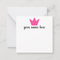 Notecards personalizadas de garotas de coroa