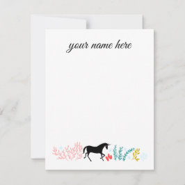 Cartão De Notas Notecards Unicórn personalizados
