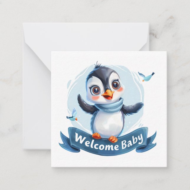 Cartão De Notas Novo Cartão-Bebê Bem-vindo (Frente)