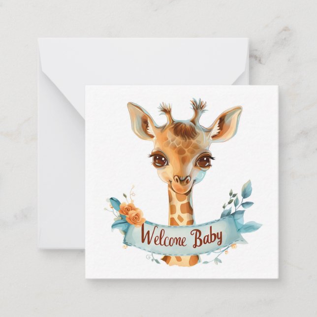 Cartão De Notas Novo Cartão-Bebê Bem-vindo (Frente)