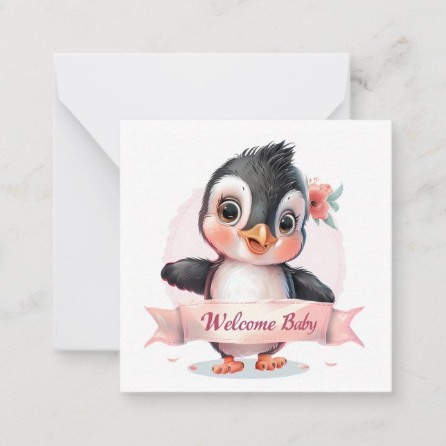 Cartão De Notas Novo Cartão-Bebê Bem-vindo (Frente)