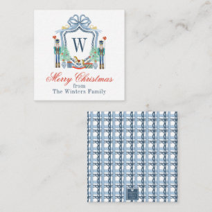 Cartão De Notas Noz-Cacker Monograma Monograma Crest Natal