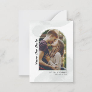 Cartão De Notas O Blush de Foto Elegante Moderno Salva A Data