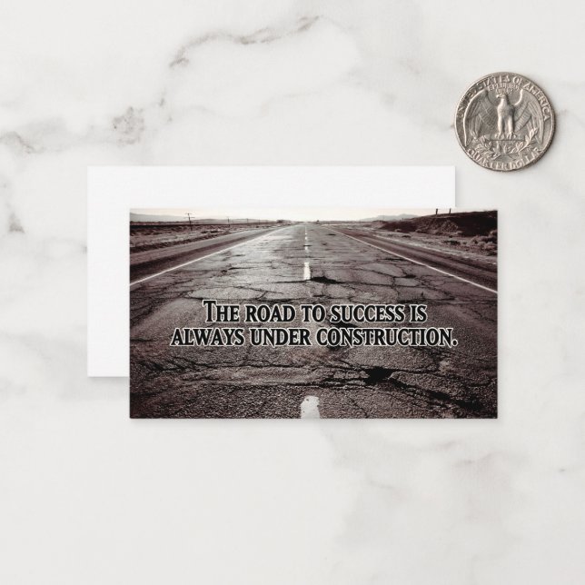 Cartão De Notas "O caminho para o sucesso" Citação Inspiracional (Frente/Verso In Situ)