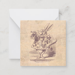 Cartão De Notas O Coelho Branco Herald faz a Alice no País das Mar