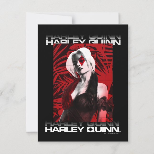 Cartão De Notas O Esquadrão Suicida | Harley Quinn Red Fern Retrat (Frente)