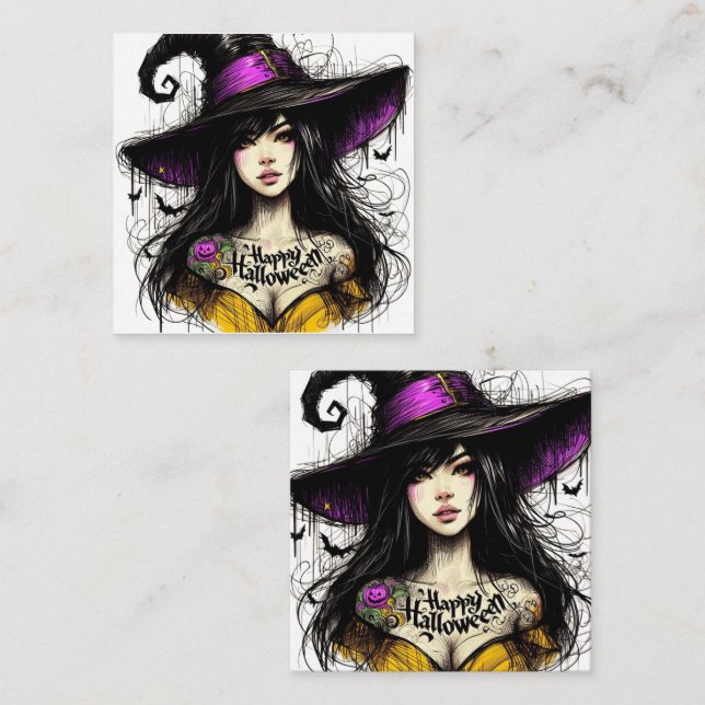 Cartão De Notas O Halloween acabou de ser Witchier com "Feliz Hall (Frente/Verso)
