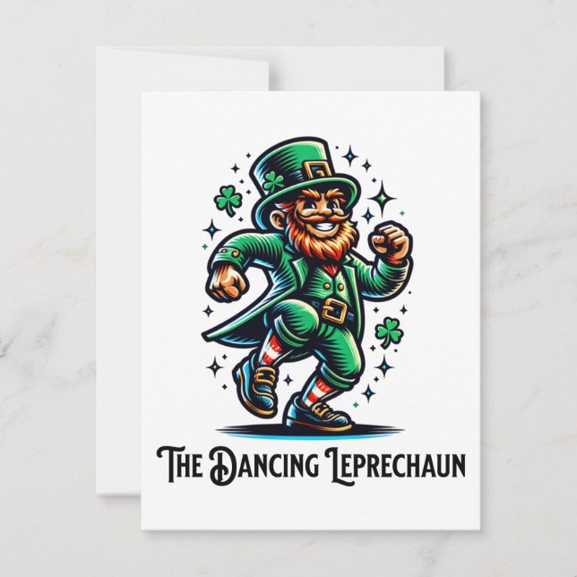 Cartão De Notas O Leprechaun Dançante (Frente)