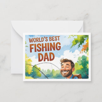 Cartão De Notas O melhor Pai de pesca do mundo — Impressão de Aqua