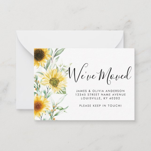 Cartão De Notas O outono do Orçamento Cai Girassol Movimentamos (Frente)