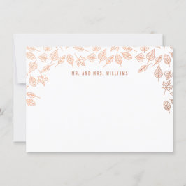 Cartão De Notas O outono elegante deixa papelaria personalizada de