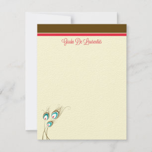 Cartão De Notas O pavão empluma-se o plano (Giada De Laurentiis)