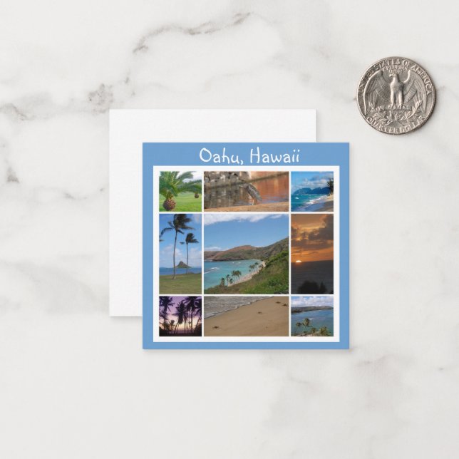 Cartão De Notas Oahu, Havaí (Frente/Verso In Situ)