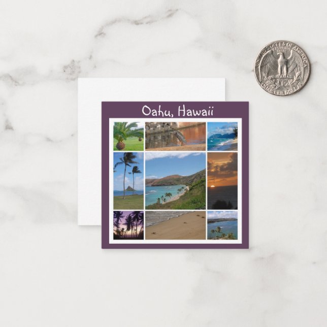 Cartão De Notas Oahu, Hawaii Note Card (Frente/Verso In Situ)
