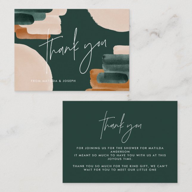 Cartão De Notas obrigado abstrato de orçamento terracotta (Frente/Verso)