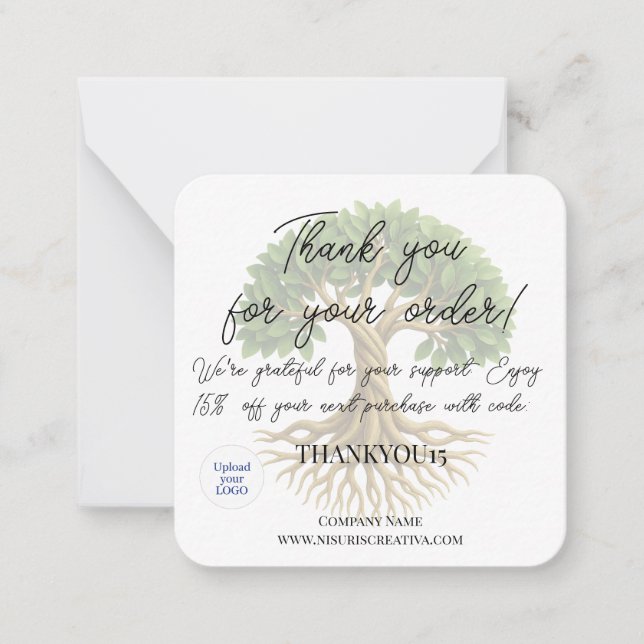 Cartão De Notas Obrigado Árvore de vida do cliente de Promocional  (Frente)