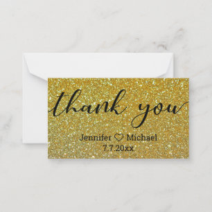 Cartão De Notas Obrigado, casamento de ouro da caligrafia moderna