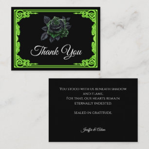 Cartão De Notas Obrigado casamento gótico Glowing verde bruxo