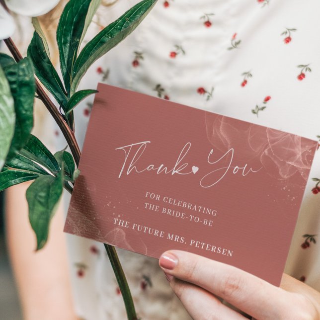 Cartão De Notas Obrigado chá de panela de  do terracotta (Criador carregado)