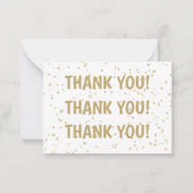 Obrigado com Brilho Dourado de Casamento
