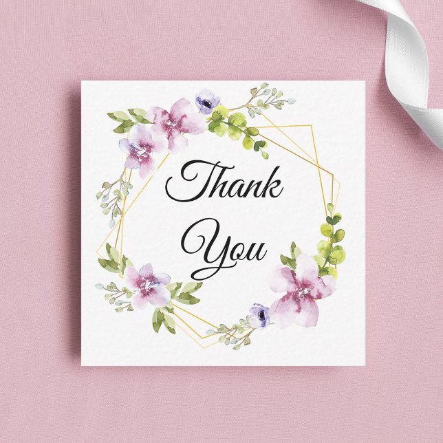 Cartão De Notas obrigado, coroa de flores rosa rubor (Criador carregado)