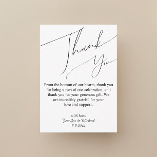 Cartão De Notas obrigado de casamento do guião elegante