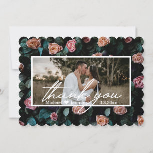 Cartão De Notas obrigado de casamento Foto moderna de caligrafia f