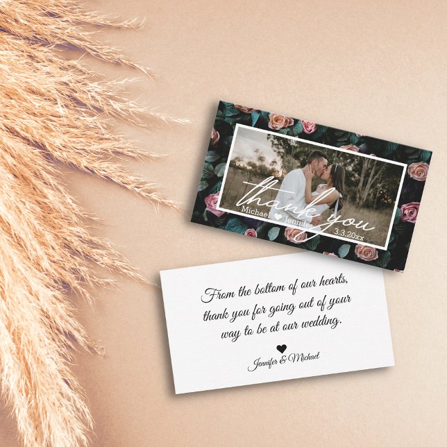 Cartão De Notas obrigado de casamento Foto moderna de caligrafia f (Criador carregado)