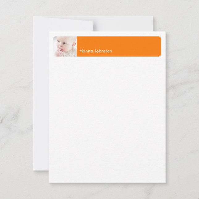 Cartão De Notas Obrigado de fotos moderna da banda laranja, seu ca (Frente)