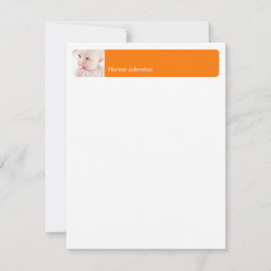 Cartão De Notas Obrigado de fotos moderna da banda laranja, seu ca