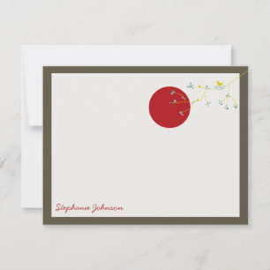 Cartão De Notas Obrigado do bebê do pássaro e da família do