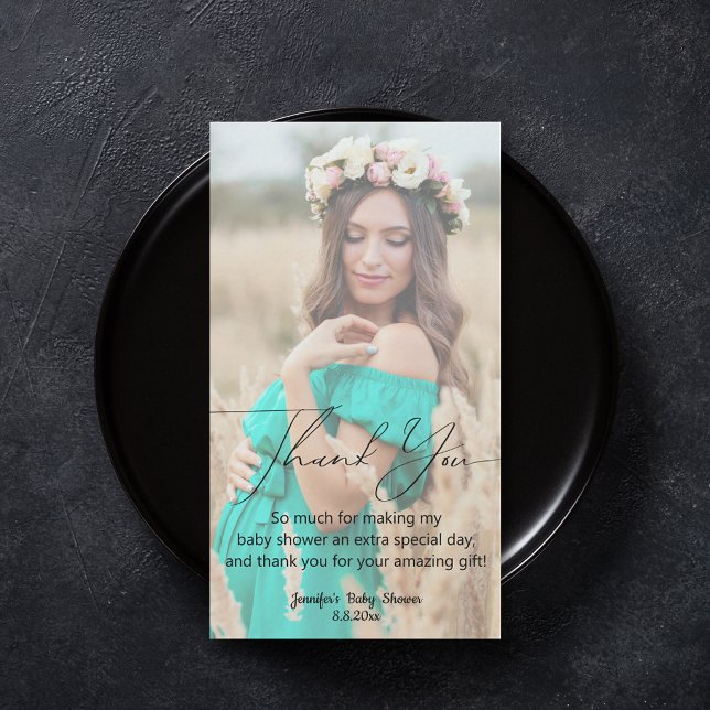 Cartão De Notas obrigado elegante e mínimo, seu chá de fraldas fot (Criador carregado)