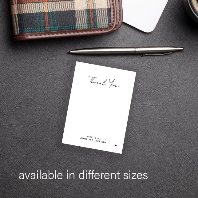 Cartão De Notas Obrigado elegante e moderno de script chic (Criador carregado)