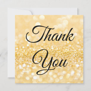 Cartão De Notas Obrigado, fundo dourado, personalizado