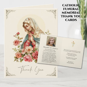 Cartão De Notas Obrigado Funeral Católico Bem-aventurada Maria 