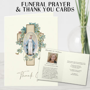 Cartão De Notas Obrigado Memorial de Oração Funerária Católica 