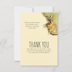 Cartão De Notas Obrigado Pet Care Small Business Tabby Watercolor