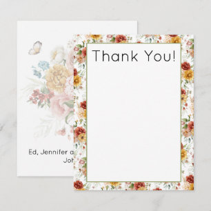 Cartão De Notas Obrigado por Orçamento, Jardim Vibrante Baby Showe