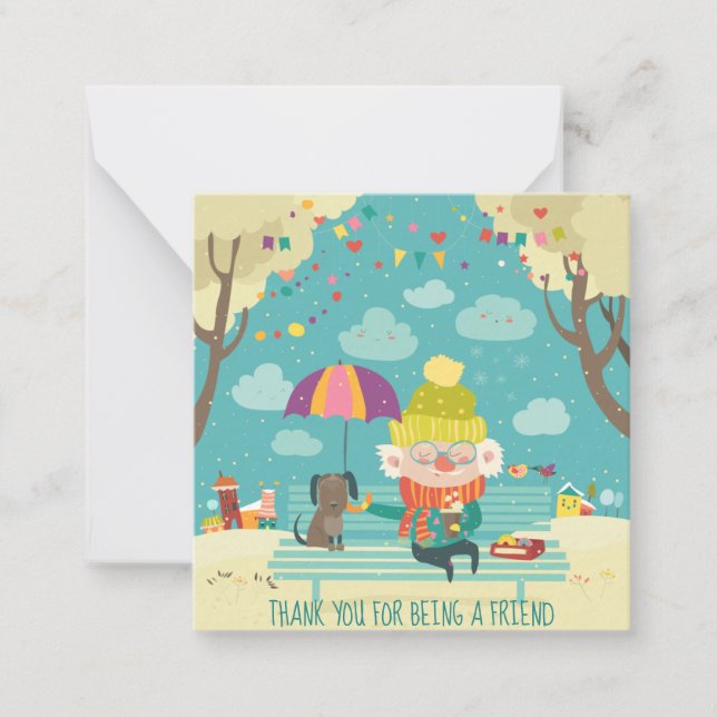 Cartão De Notas Obrigado por ser um amigo (Frente)