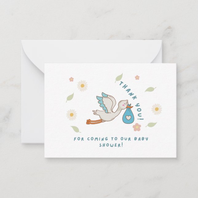 Cartão De Notas Obrigado por vir ao nosso Chá de fraldas (Frente)