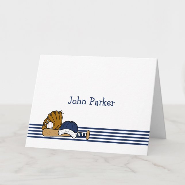 Cartão De Notas Obrigado que feito sob encomenda do basebol branco (Criador carregado)