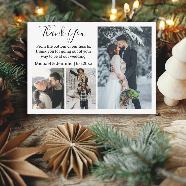 Cartão De Notas obrigado que você chic manuscrito casamento 3 foto (Criador carregado)